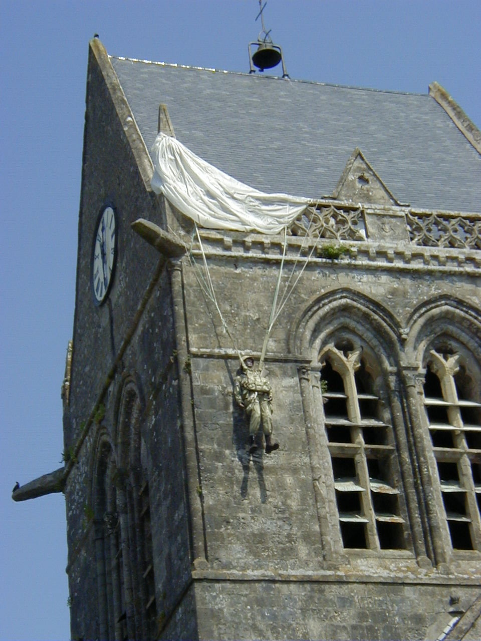 parachute on the church